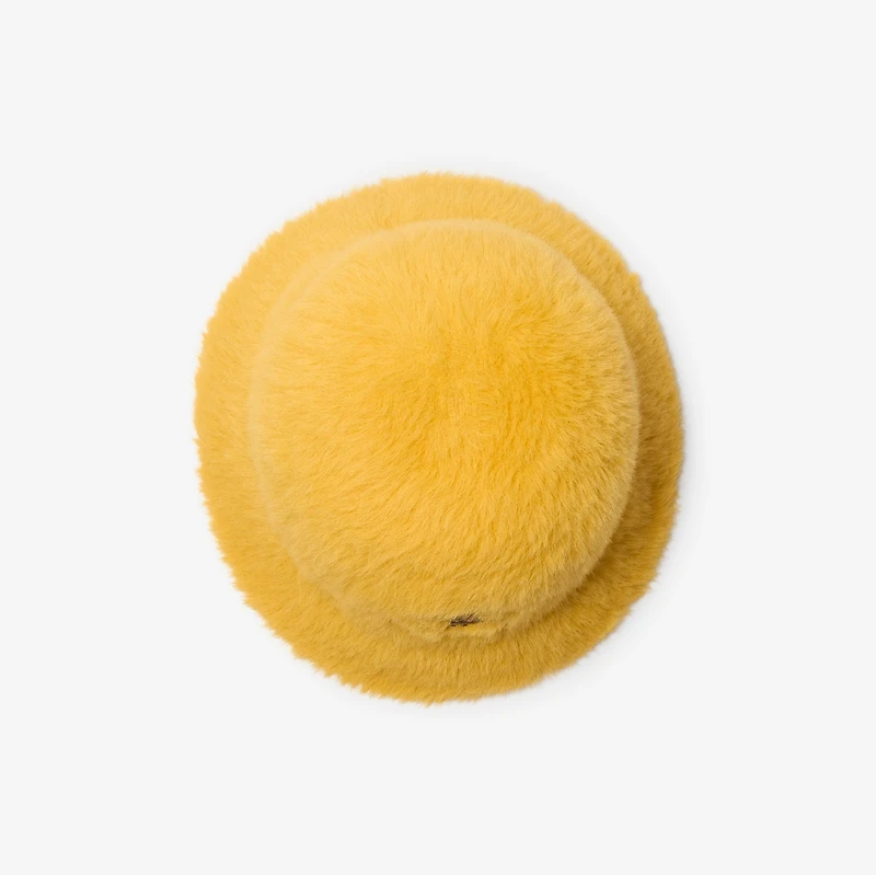 Knight Stamp Faux Fur Bucket Hat in Pear yellow - Men | Burberry® Official