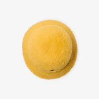 Knight Stamp Faux Fur Bucket Hat in Pear yellow - Men | Burberry® Official