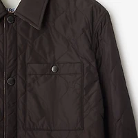 Reversible Quilted Nylon Overshirt in Clove brown - Men | Burberry® Official