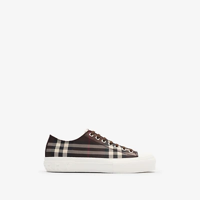 Check Sneakers in Mahogany brown - Men | Burberry® Official