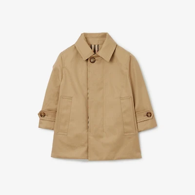 Reversible Check Gabardine Car Coat in Archive beige | Burberry® Official
