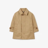 Reversible Check Gabardine Car Coat in Archive beige | Burberry® Official