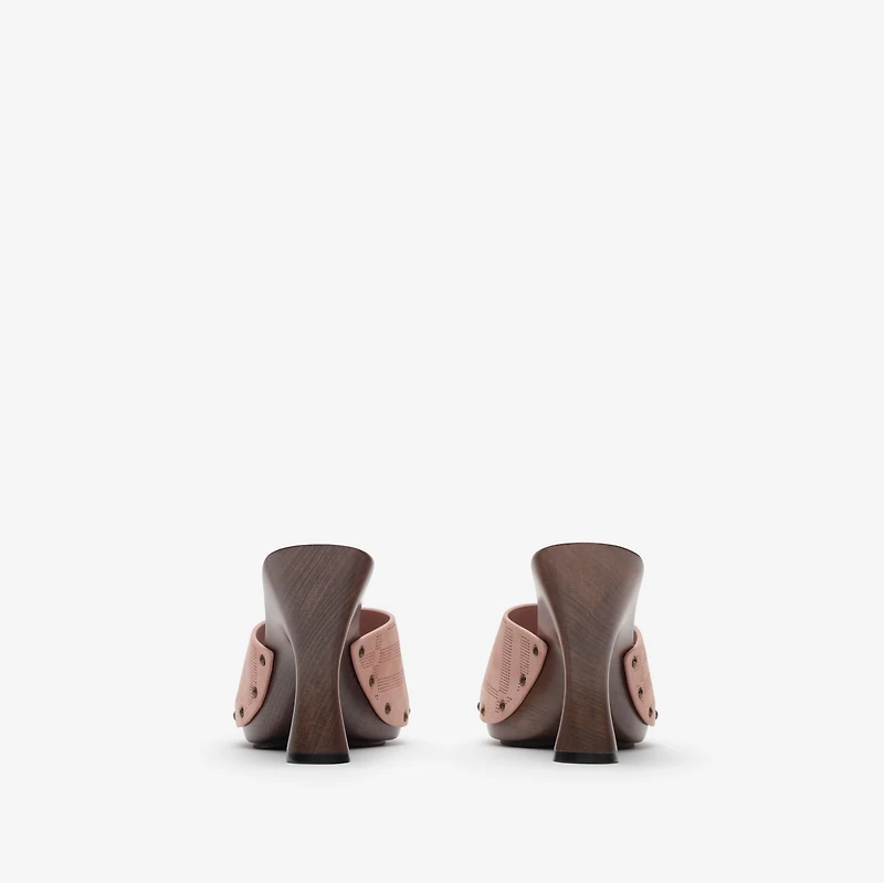 Check Suede Potter Mules​ in Peony pink - Women | Burberry® Official