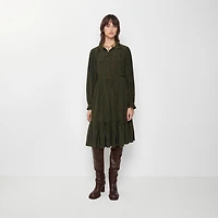 Foliage Silk Dress in Moat green - Women | Burberry® Official