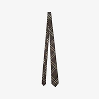 Check Silk Tie in Truffle brown - Men | Burberry® Official