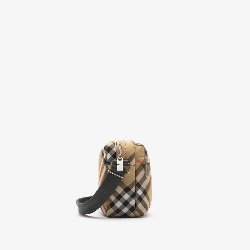 Small Check Crossbody Bag in Sand beige - Men | Burberry® Official