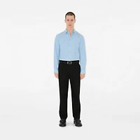 Slim Fit Cotton Poplin Formal Shirt in Neptune blue - Men | Burberry® Official