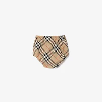 Check Cotton Dress with Bloomers in White - Children | Burberry® Official