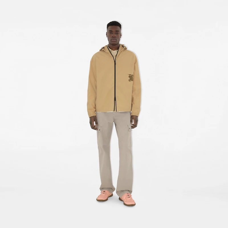 Nylon Cotton Hooded Jacket in Cracker - Men | Burberry® Official