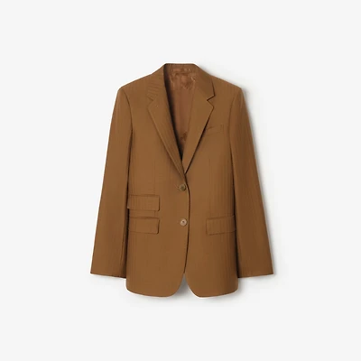 Wool Mohair Tailored Jacket in Hazelnut brown - Women | Burberry® Official
