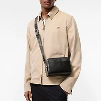 Pop Check Crossbody Bag in Black/iron grey - Men, Leather | Burberry® Official