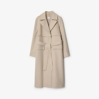 Long Wool Cashmere Trench Coat in Taupe beige - Women | Burberry® Official