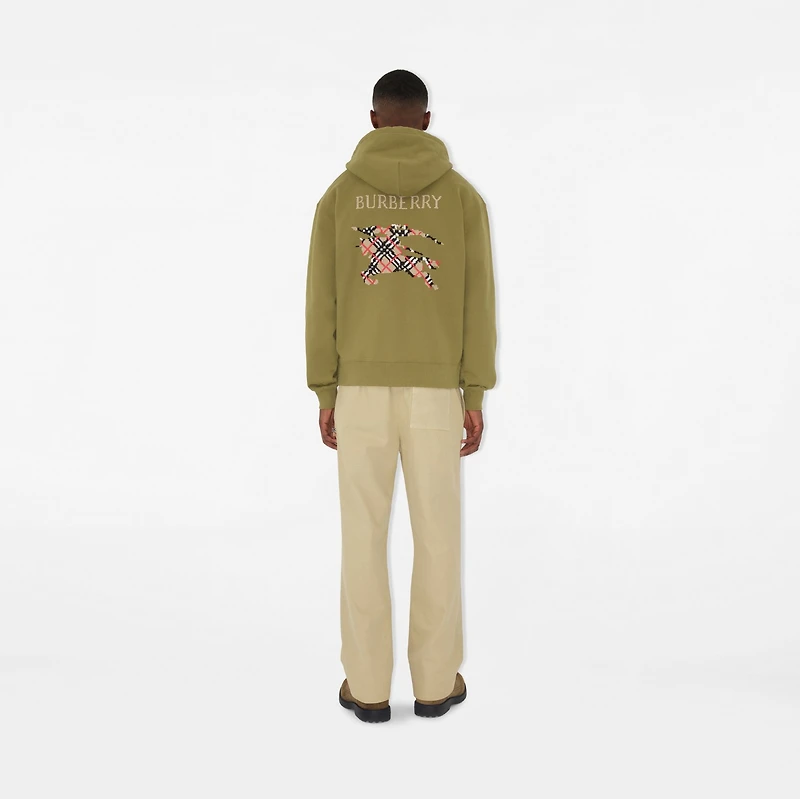 Cross Stitch EKD​ Cotton Zip Hoodie in Estate green - Men | Burberry® Official