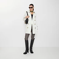 Short Tropical Gabardine Kensington Trench Coat in Cotton white - Women, Cotton Gabardine | Burberry® Official