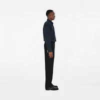 Slim Fit Stretch Cotton Shirt in Navy
