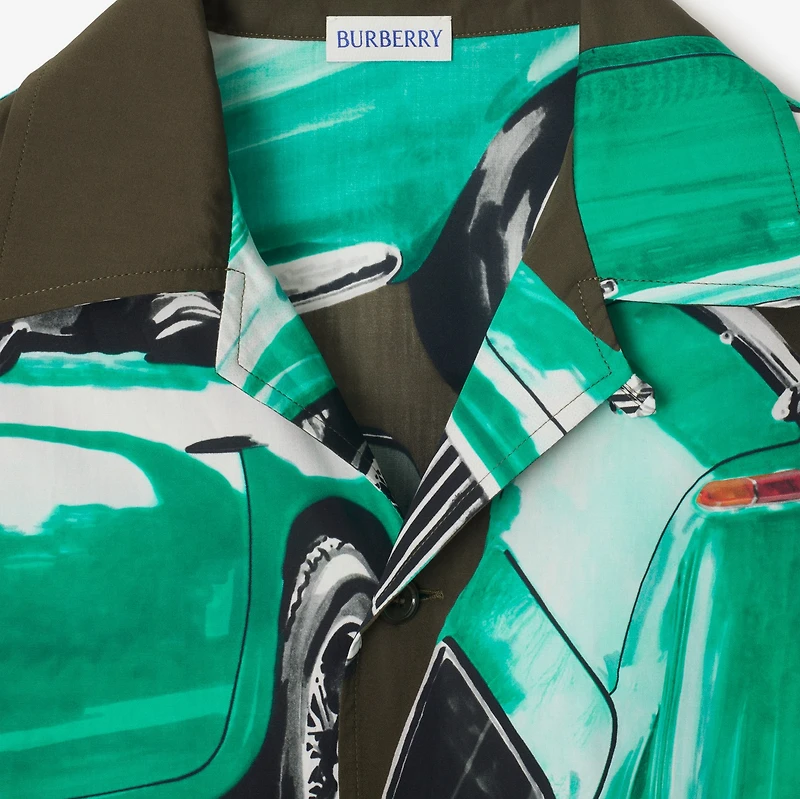 Relaxed Fit Car Cotton Poplin Shirt in Shale green - Men | Burberry® Official