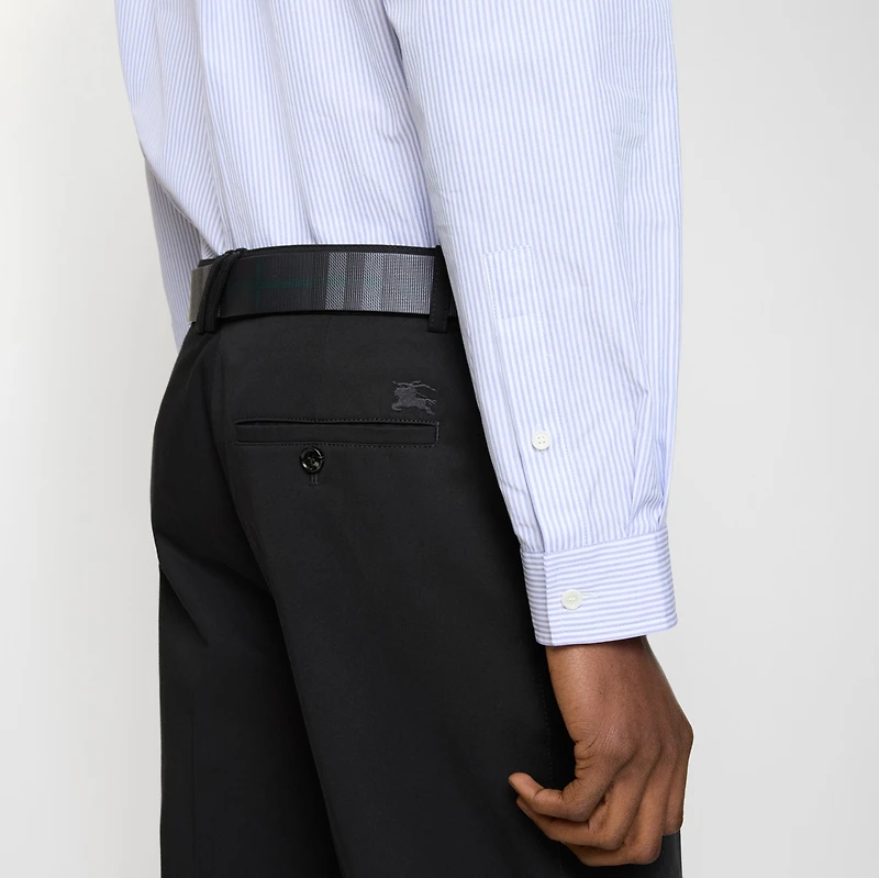 Cotton Twill Chinos in Black - Men | Burberry® Official