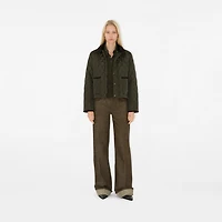 Cropped Quilted Nylon Jacket in Shale/brush - Women | Burberry® Official