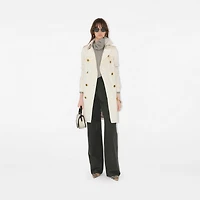 Mid-length Gabardine Kensington Trench Coat in Cotton - Women, Cotton Gabardine | Burberry® Official