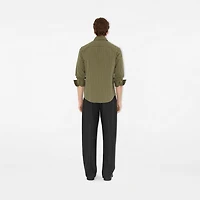 Regular Fit Striped Cotton Shirt in Wreath green - Men | Burberry® Official