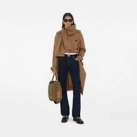 Long Gabardine Scarf Trench Coat in Warm cocoa - Women, Cotton | Burberry® Official