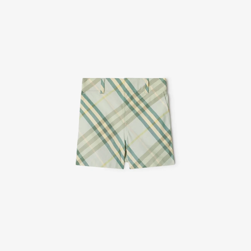 Check Cotton Shorts in Breeze | Burberry® Official
