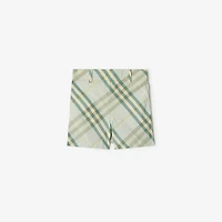 Check Cotton Shorts in Breeze | Burberry® Official