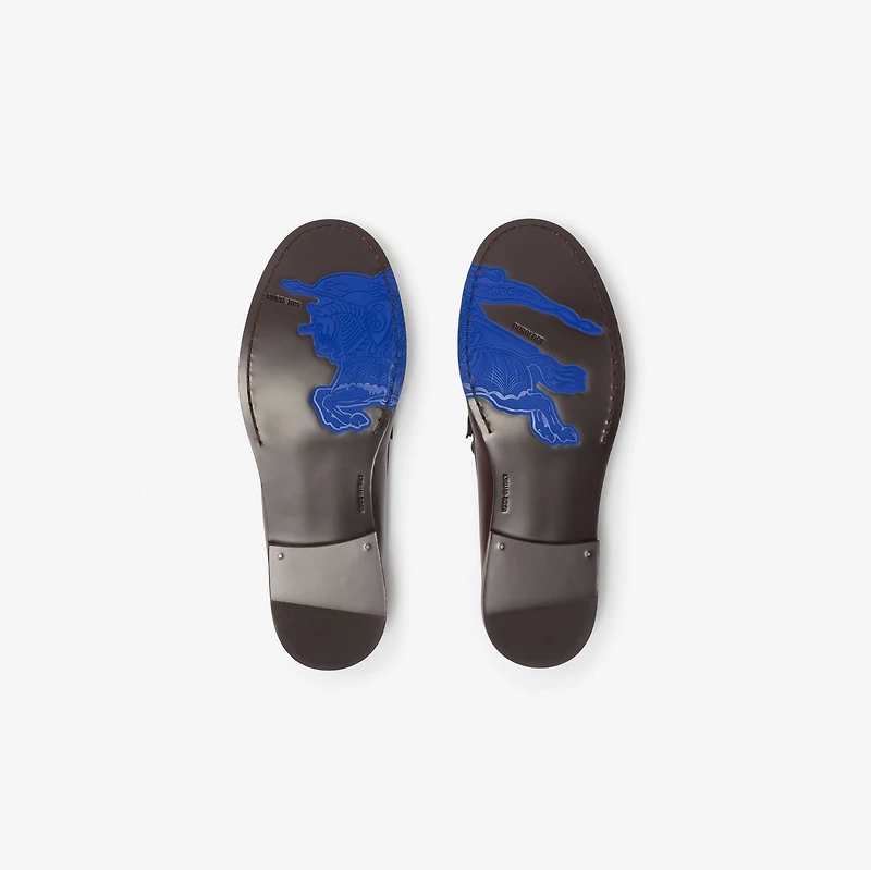 Leather Cadet Loafers in Treacle brown - Men | Burberry® Official