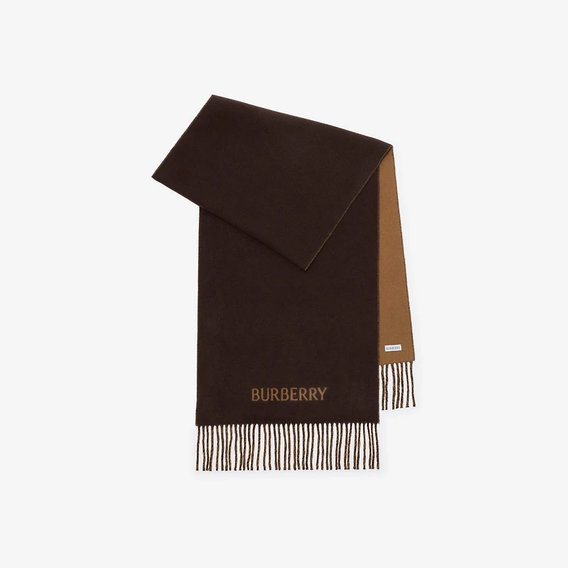 Reversible EKD Cashmere Scarf in Treacle brown | Burberry® Official