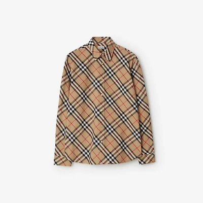 Regular Fit Check Cotton Shirt in Sand - Men | Burberry® Official