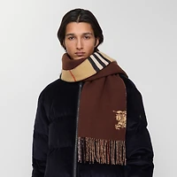 Wide Reversible Check Cashmere Scarf in Sand | Burberry® Official