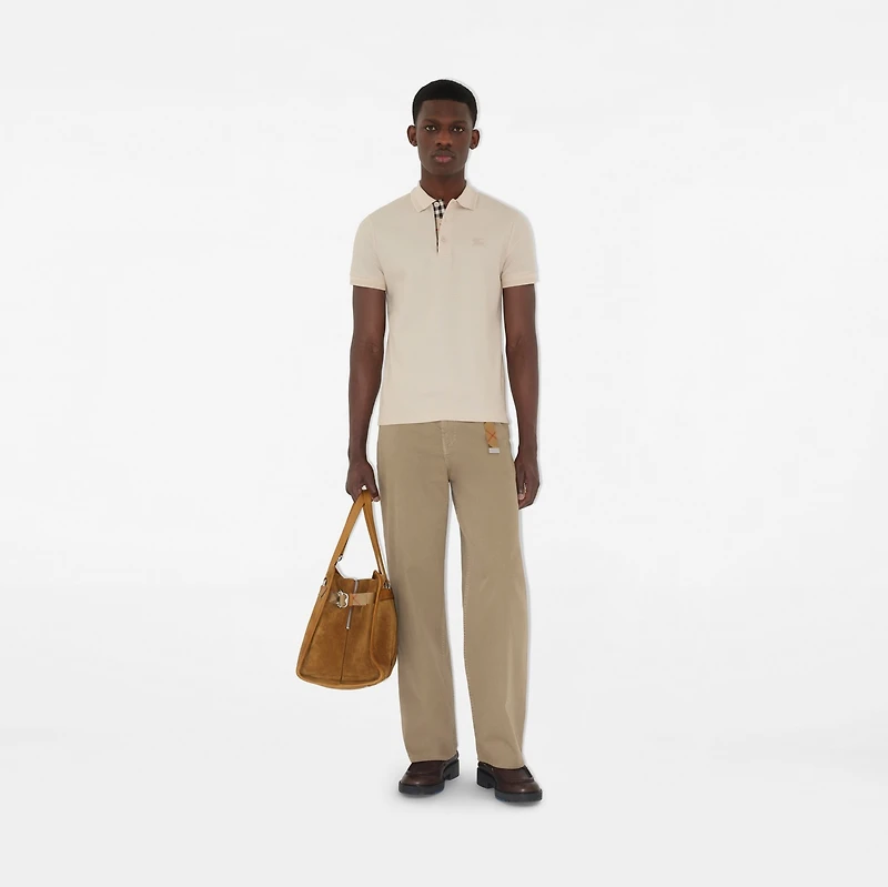 Cotton Polo Shirt in Clam beige - Men | Burberry® Official