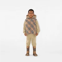 Reversible Check Nylon Padded Gilet in Sand | Burberry® Official