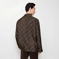 Check Silk Pyjama Shirt in Truffle brown - Men, Cotton | Burberry® Official