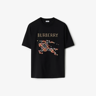 Cross Stitch EKD​ Cotton T-shirt in Black - Men | Burberry® Official