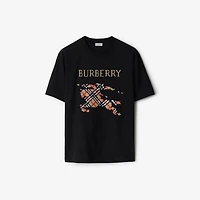 Cross Stitch EKD​ Cotton T-shirt in Black - Men | Burberry® Official
