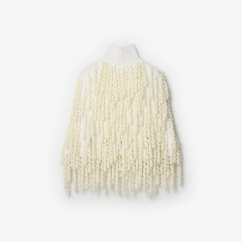 Wool Mohair Blend Cape in White | Burberry® Official