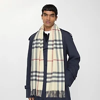 Check Cashmere Scarf in Stone | Burberry® Official