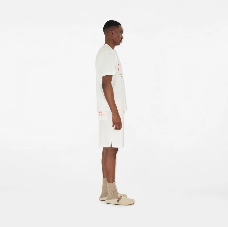 Knight Stamp Towelling T-shirt in Chalk white - Men, Cotton | Burberry® Official