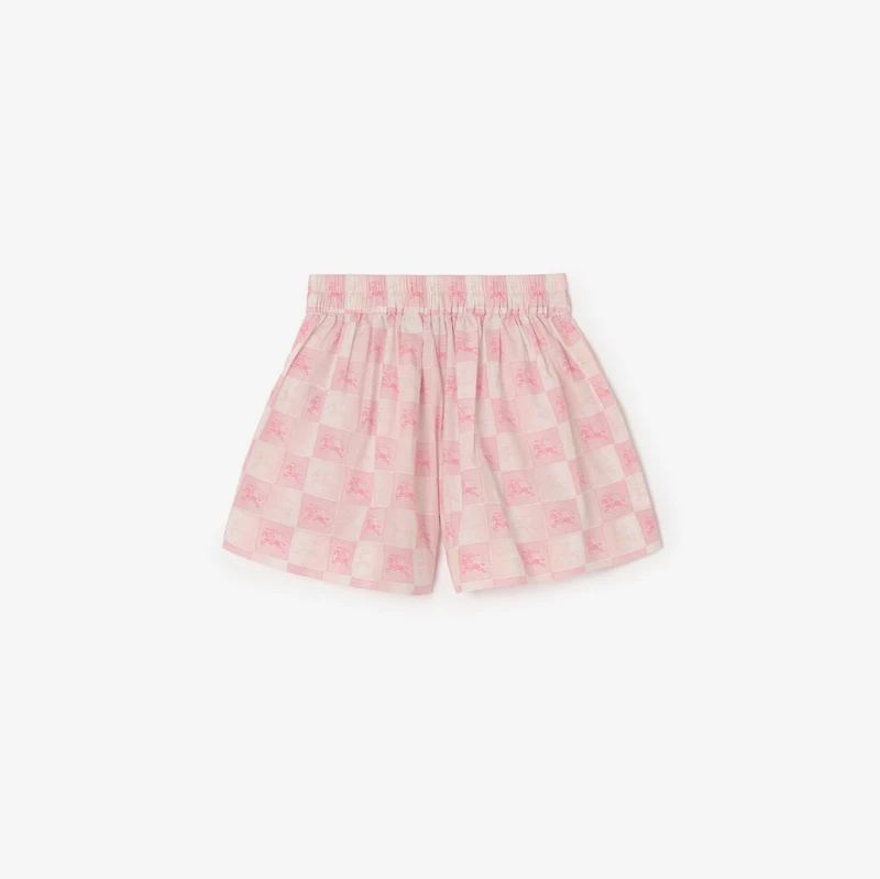 EKD Checkerboard Cotton Shorts in Peony pink | Burberry® Official