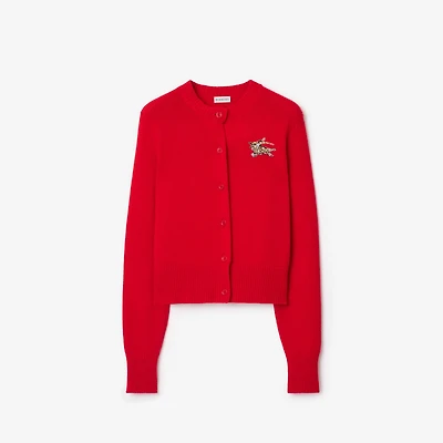 Wool Cashmere Cardigan in Crayon red - Women | Burberry® Official