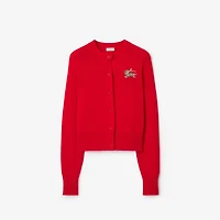 Wool Cashmere Cardigan in Crayon red - Women | Burberry® Official