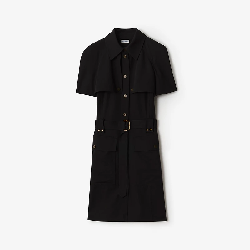 Wool Trench Dress in Black - Women | Burberry® Official