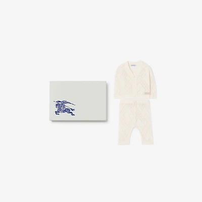 Check Cashmere Two-piece Set in Ivory - Children | Burberry® Official