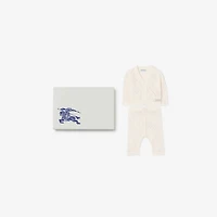 Check Cashmere Two-piece Set in Ivory - Children | Burberry® Official