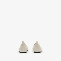 Check Trim Leather Robin Ballerinas in Sandy beige - Women | Burberry® Official