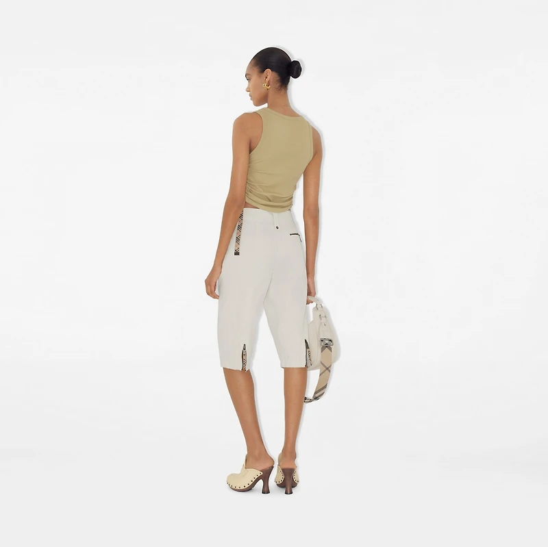 Festival Cotton Blend Tank Top in Hemlock - Women | Burberry® Official