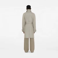 Long Silk Car Coat in Castle - Men | Burberry® Official