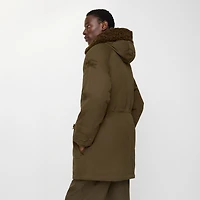 Shearling Trim Gabardine Parka in Juniper green - Men | Burberry® Official