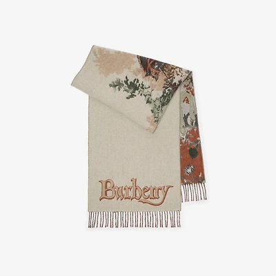 Stallion Portrait​ Cashmere Scarf in Ceramic white | Burberry® Official